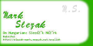 mark slezak business card